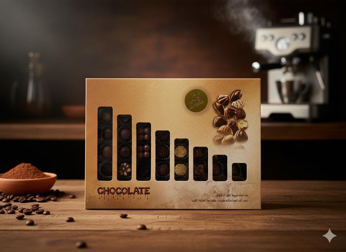 Marble assorted chocolate box – 48 pieces, 1 kg